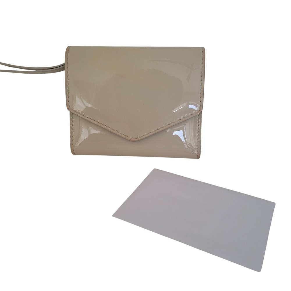 Maison Margiela Patent Leather Tri-Fold Wallet Cream Beige Italy S56UI0136